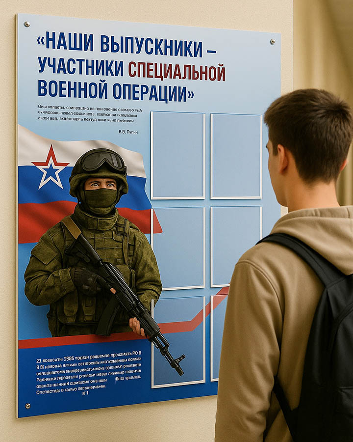 Стенд выпускники Герои СВО